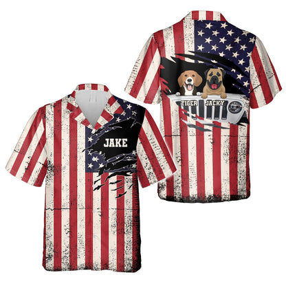 Pet Lover Jp Waving Flag - Personalized Car Hawaiian Shirt