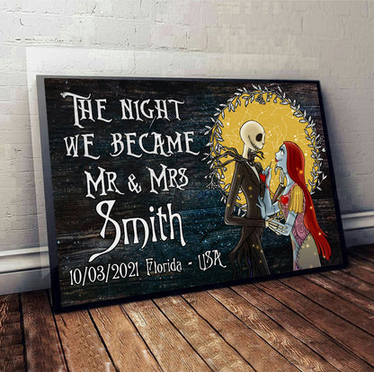 The Night We Became Mr And Mrs - Personalized Nightmare Canvas and Poster