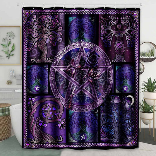 Witch Magical Pentagram - Witch Shower Curtain