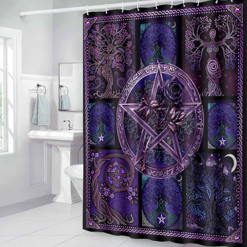 Witch Magical Pentagram - Witch Shower Curtain