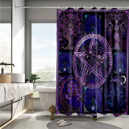 Witch Magical Pentagram - Witch Shower Curtain