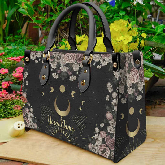 Moon Phase - Personalized Witch Leather Handbag