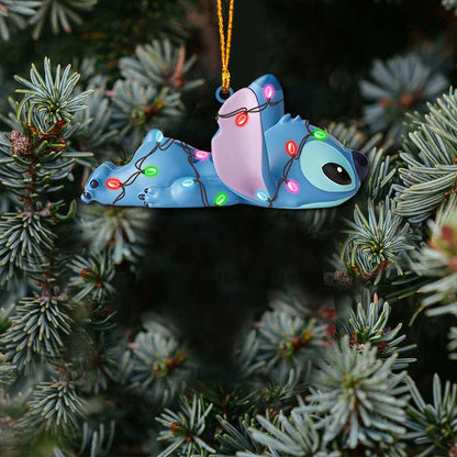 Merry Christmas - Christmas Ohana Ornament With 3D Pattern Print (Printed On Both Sides)