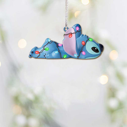 Merry Christmas - Christmas Ohana Ornament With 3D Pattern Print (Printed On Both Sides)