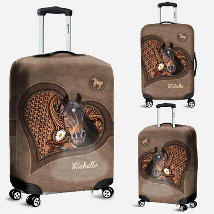 Love Horses - Personalized Horse Leather Handbag & Luggage Cover