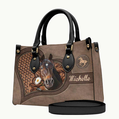 Love Horses - Personalized Horse Leather Handbag & Luggage Cover