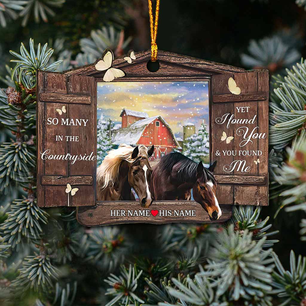 So Many In The Countryside - Personalized Christmas Horse Ornament (Printed On Both Sides)