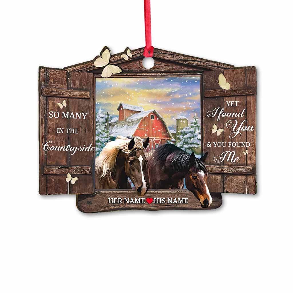 So Many In The Countryside - Personalized Christmas Horse Ornament (Printed On Both Sides)