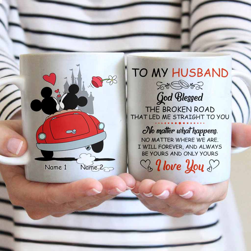 God Blessed The Broken Road That - Personalized Couple Mouse Mug