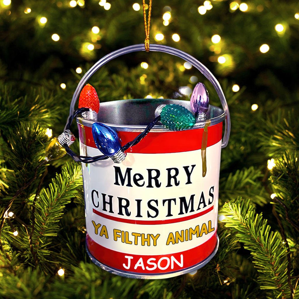 Merry Christmas Ya Filthy Animal - Personalized Christmas Ornament (Printed On Both Sides)