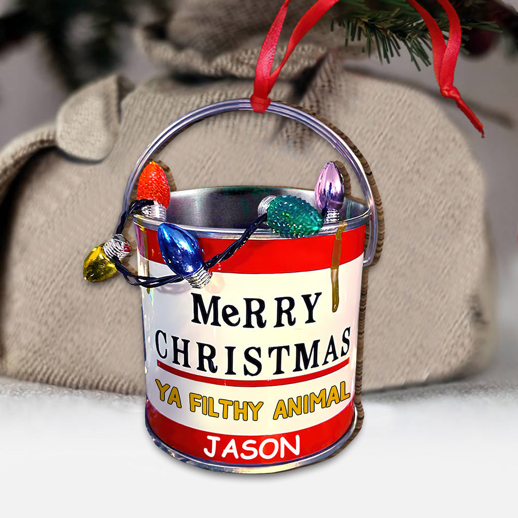 Merry Christmas Ya Filthy Animal - Personalized Christmas Ornament (Printed On Both Sides)