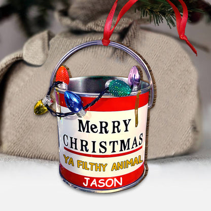 Merry Christmas Ya Filthy Animal - Personalized Christmas Ornament (Printed On Both Sides)