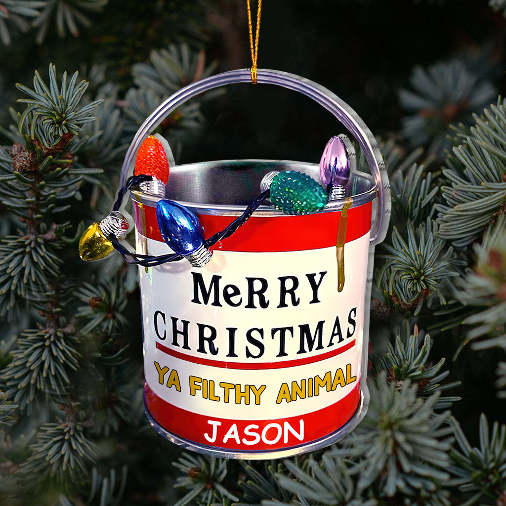 Merry Christmas Ya Filthy Animal - Personalized Christmas Ornament (Printed On Both Sides)