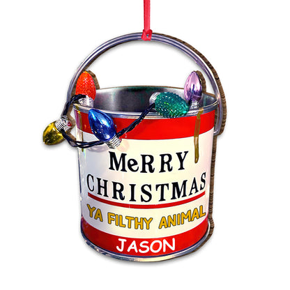 Merry Christmas Ya Filthy Animal - Personalized Christmas Ornament (Printed On Both Sides)