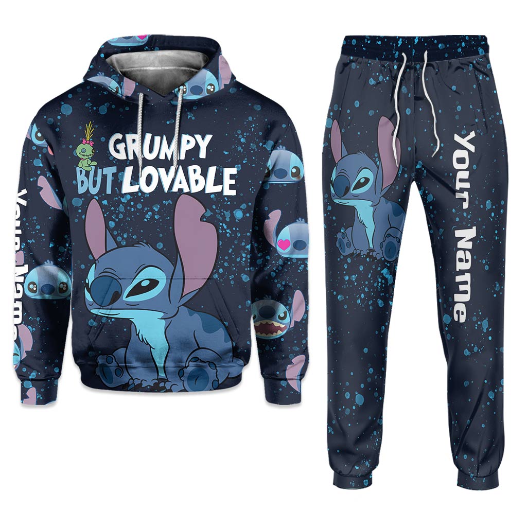 Grumpy But Lovable - Personalized Christmas Ohana Hoodie and Sweatpants