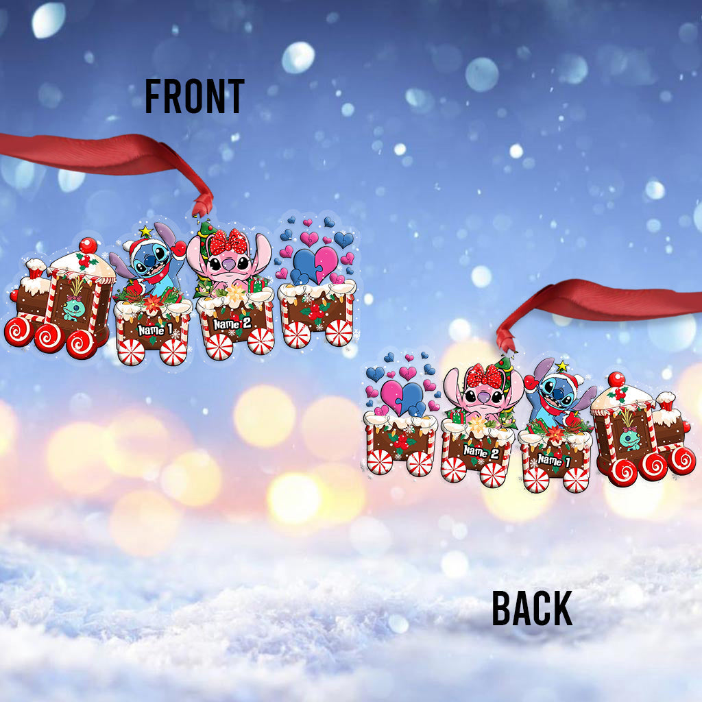 Merry Christmas Train - Personalized Christmas Ohana Transparent Ornament