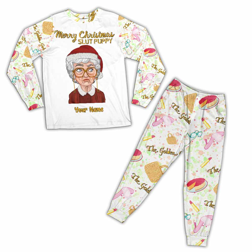 Merry Christmas Slut Puppy - Personalized Christmas Pajamas Set