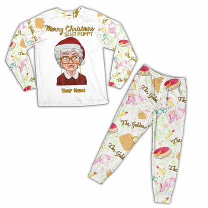 Merry Christmas Slut Puppy - Personalized Christmas Pajamas Set