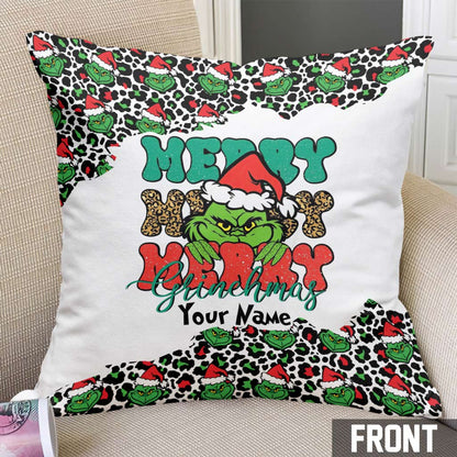 Merry Merry - Personalized Stole Christmas Throw Pillow