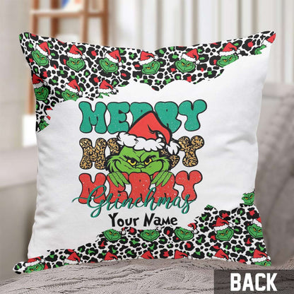 Merry Merry - Personalized Stole Christmas Throw Pillow