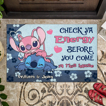 Check Ya Energy - Personalized Couple Ohana Doormat