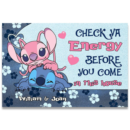 Check Ya Energy - Personalized Couple Ohana Doormat