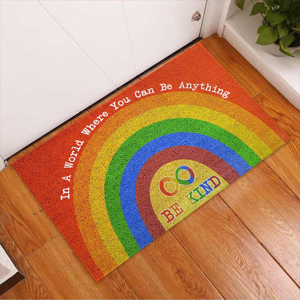 In A World Where You Can Be Anything Be Kind - Autism Acceptance Doormat