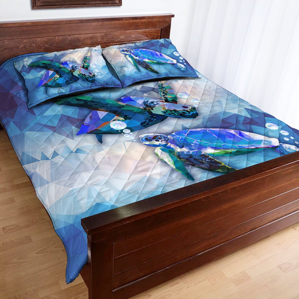 Salty Lil' Beach - Turtle Quilt Bed Set