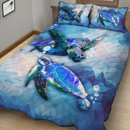 Salty Lil' Beach - Turtle Quilt Bed Set