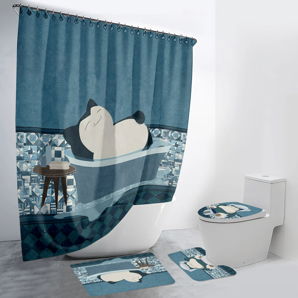 Sleepy Bath Monster Trainer Bathroom Curtain & Mats Set