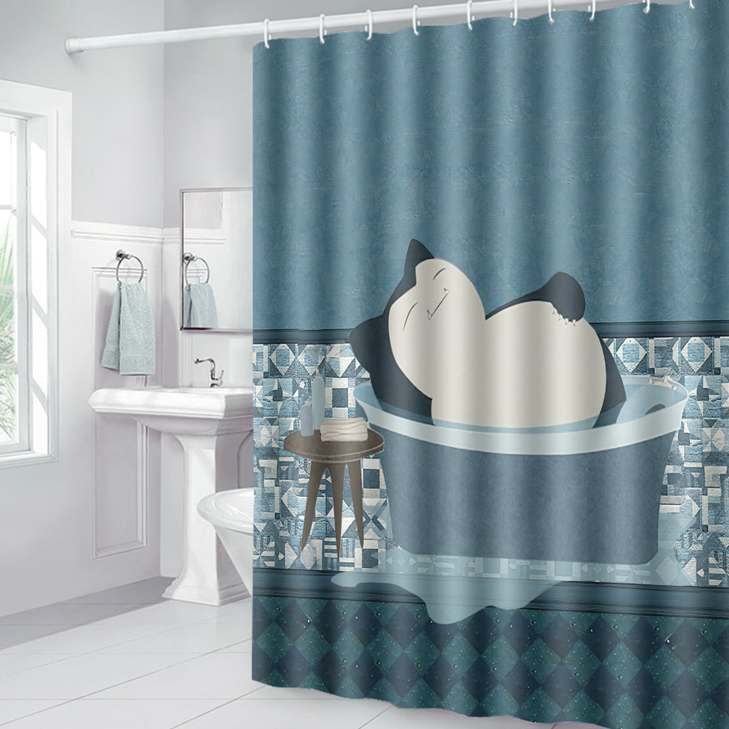 Sleepy Bath Monster Trainer Bathroom Curtain & Mats Set