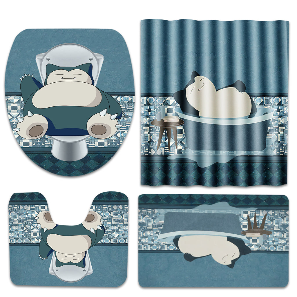 Sleepy Bath Monster Trainer Bathroom Curtain & Mats Set