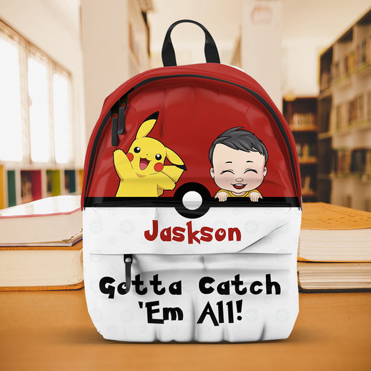 Go Catch 'Em All - Personalized Monster Trainer Backpack