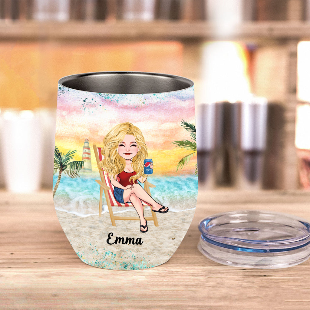 I'm A Flip Flops Kinda Girl - Personalized Texas Drink Wine Tumbler