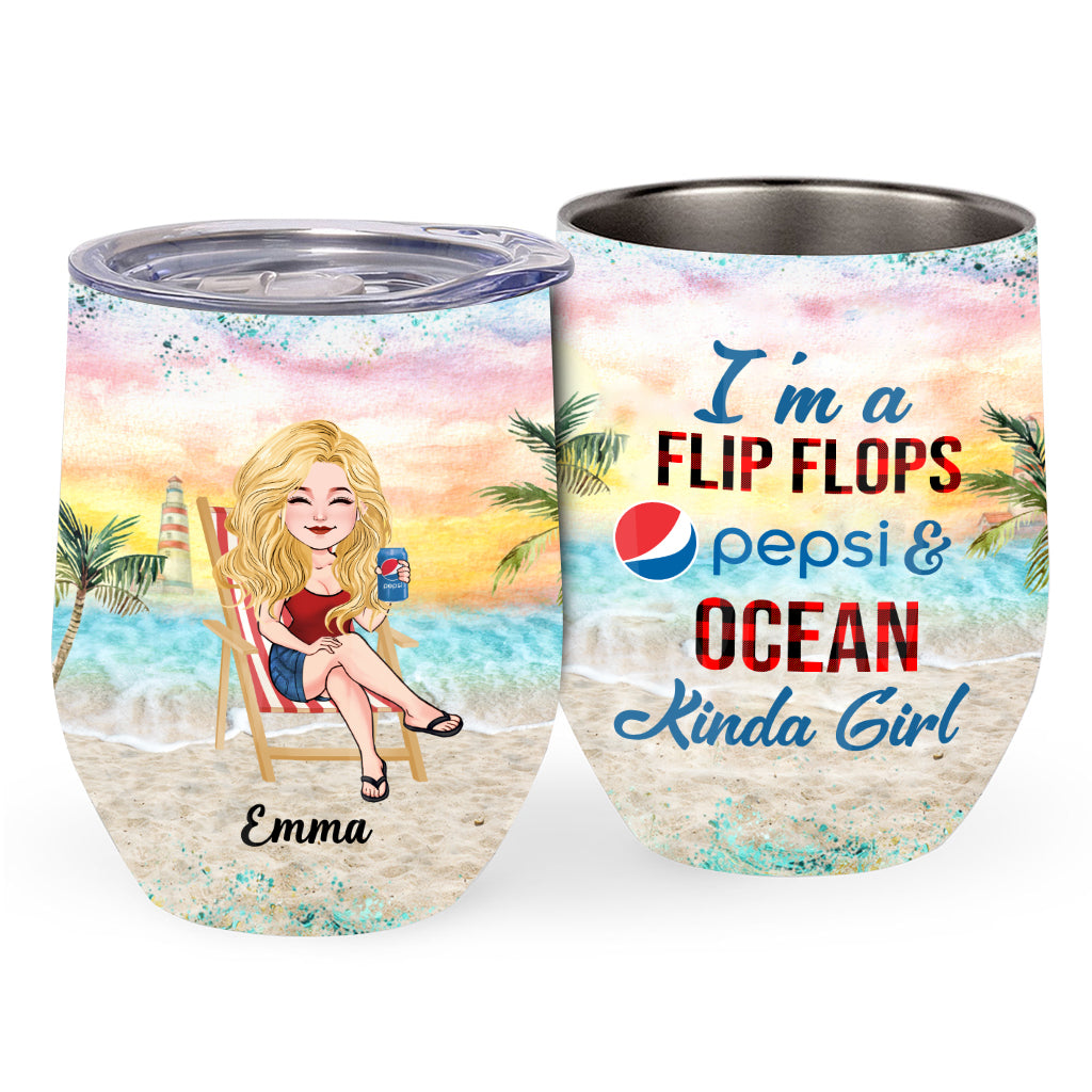 I'm A Flip Flops Kinda Girl - Personalized Texas Drink Wine Tumbler