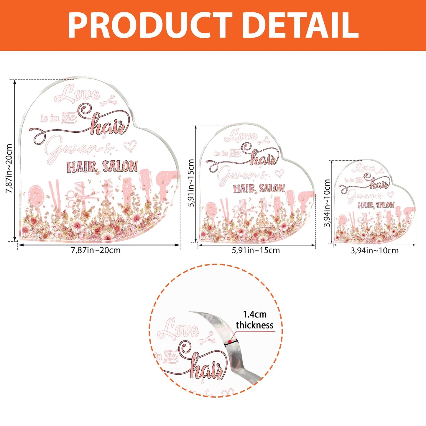 Love Is In The Hair - Personalized Hairdresser Custom Shaped Acrylic Plaque