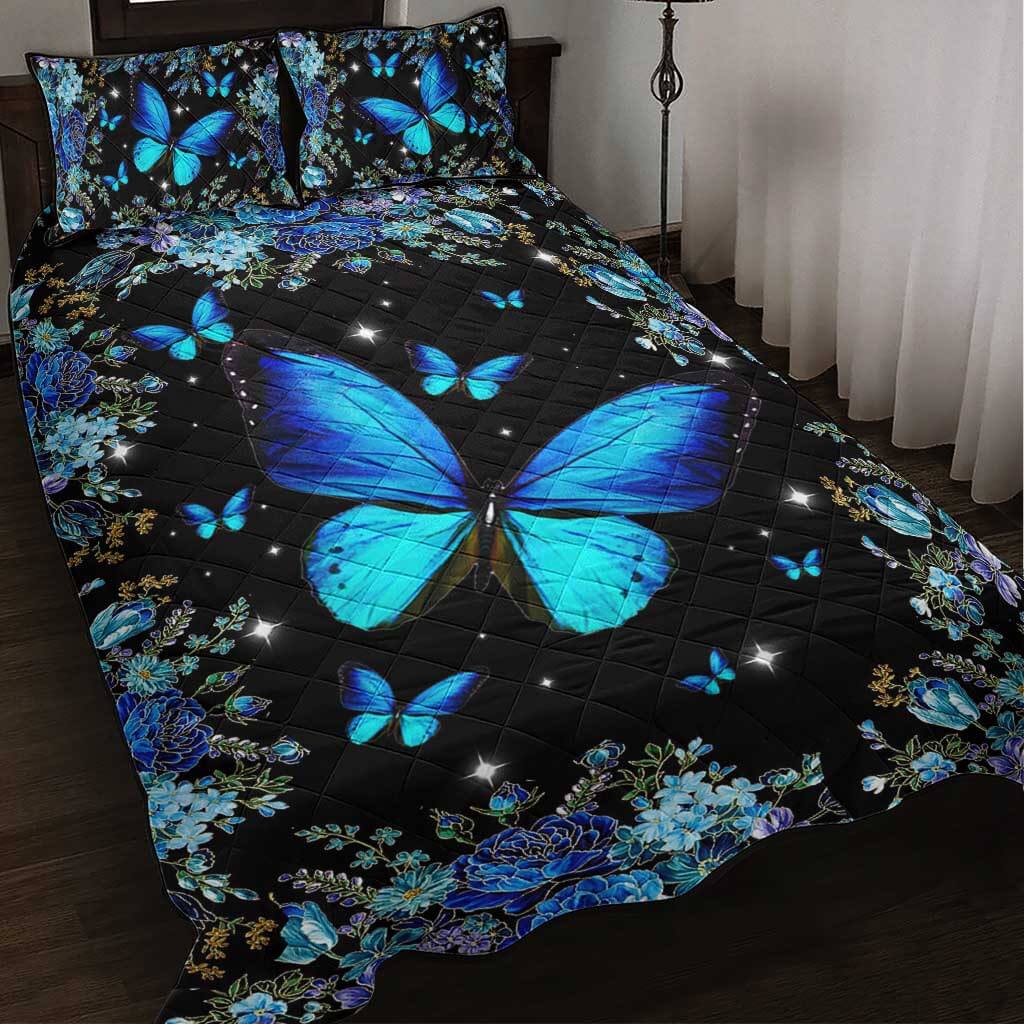 Magic Blue - Butterfly Quilt Bed Set