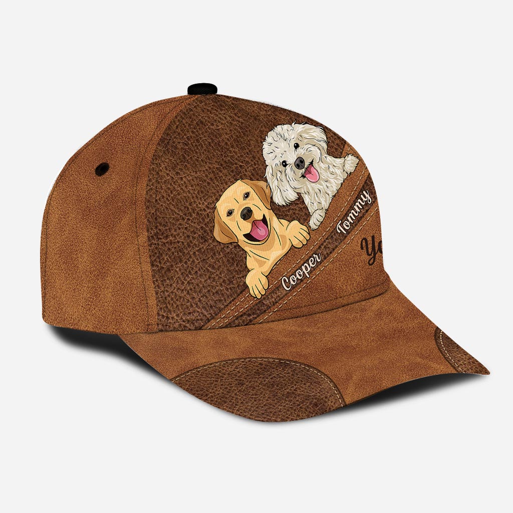 Dog Lovers - Leather Pattern Print Personalized Dog Classic Cap