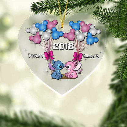 Ohana Forever - Personalized Christmas Couple Transparent Ornament