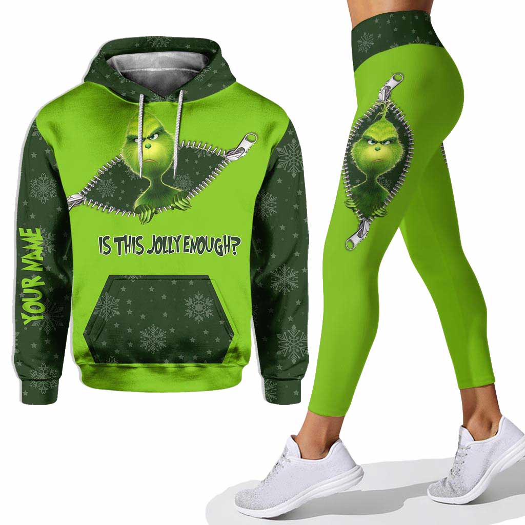 Jolly Enough - Personalized Christmas Stole Christmas Hoodie and Leggings