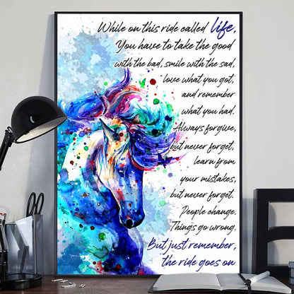 While On This Road Called Life - Horse Poster