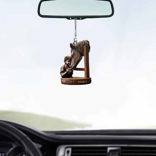 Love Horses - Personalized Car Ornament With 3D Pattern Print (Printed On Both Sides)