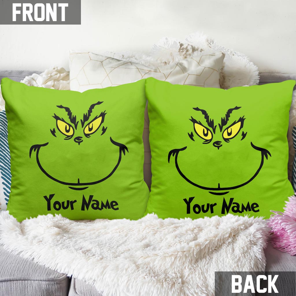 Mischief Face - Personalized Stole Christmas Throw Pillow