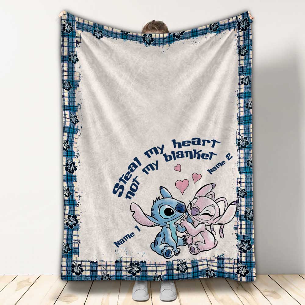 Steal My Heart Not My Blanket - Personalized Couple Ohana Blanket