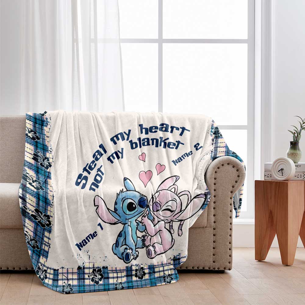 Steal My Heart Not My Blanket - Personalized Couple Ohana Blanket