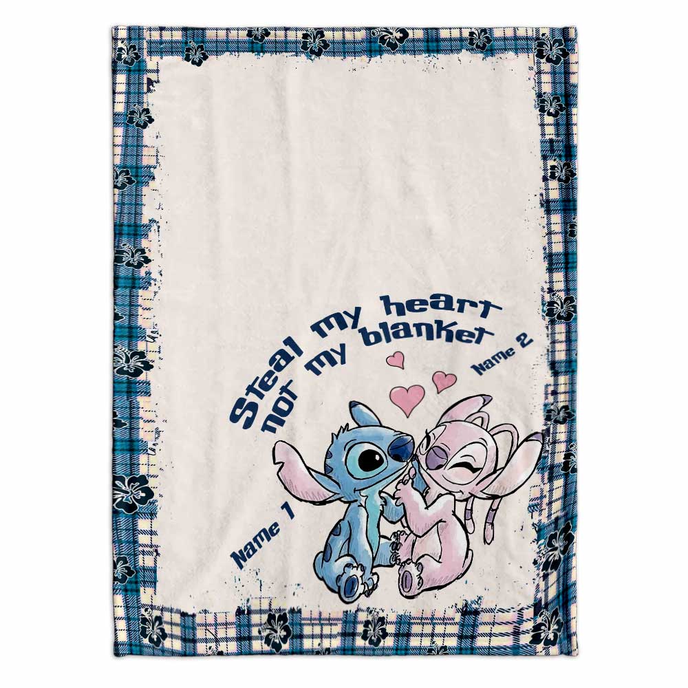 Steal My Heart Not My Blanket - Personalized Couple Ohana Blanket