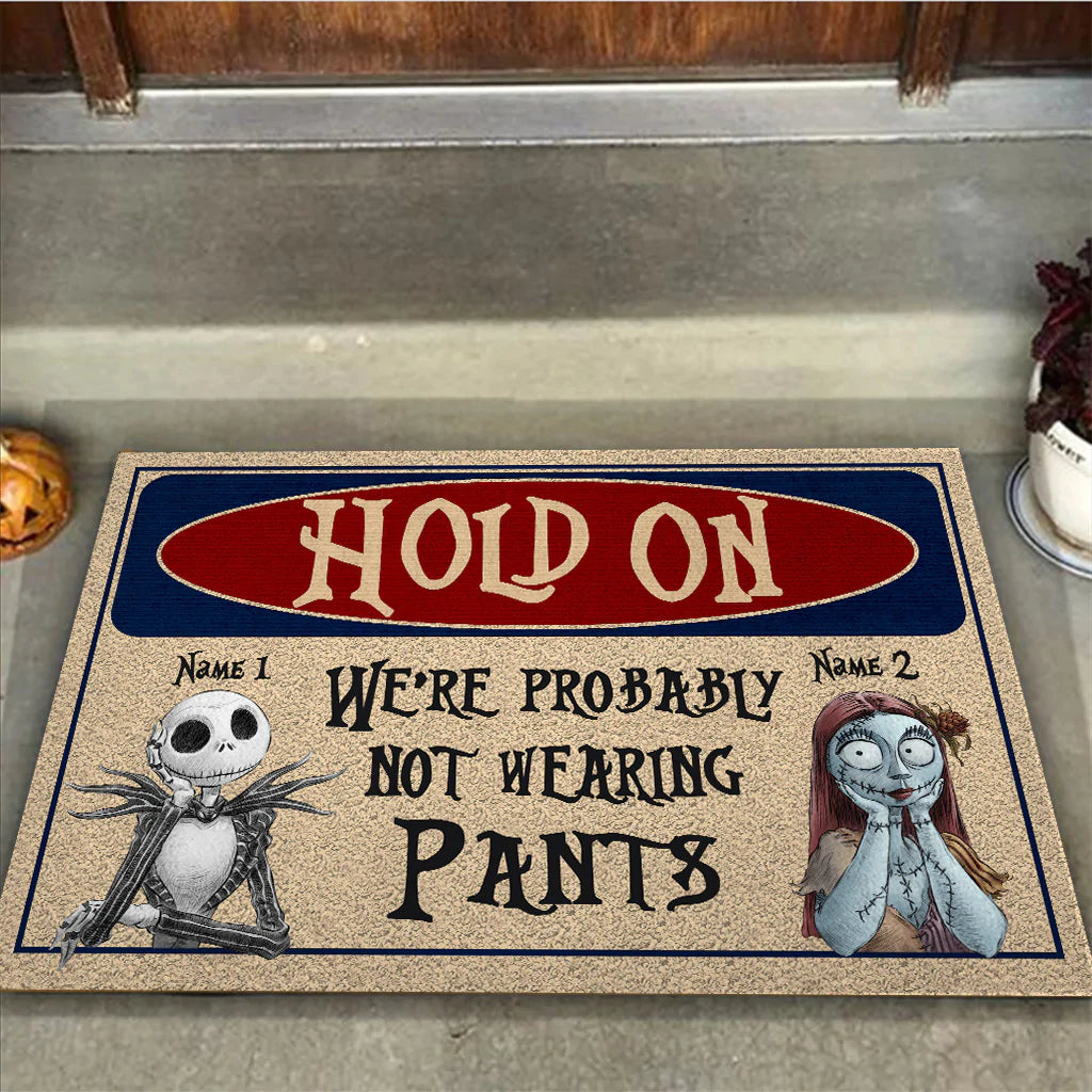 Hold On - Personalized Couple Nightmare Doormat