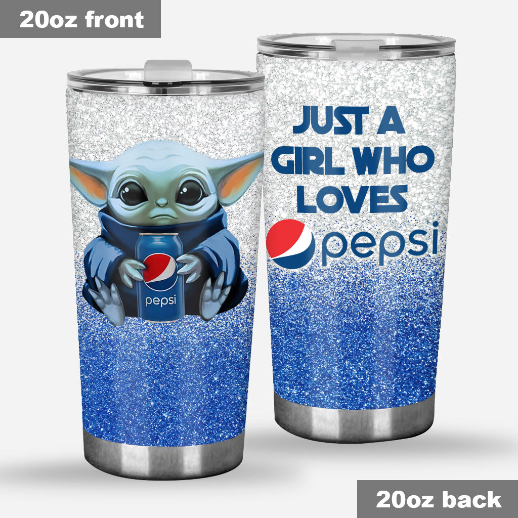 Just A Girl Who Loves - Blue Soft Drink Tumbler