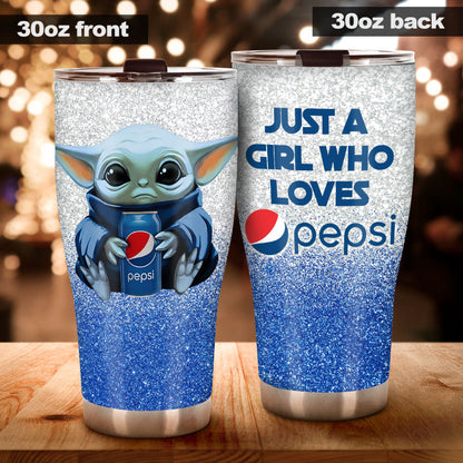 Just A Girl Who Loves - Blue Soft Drink Tumbler