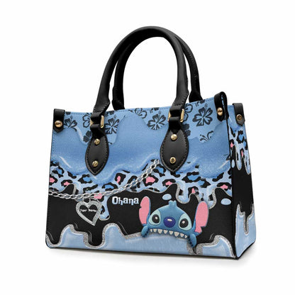 Blue Ohana - Personalized Ohana Leather Handbag